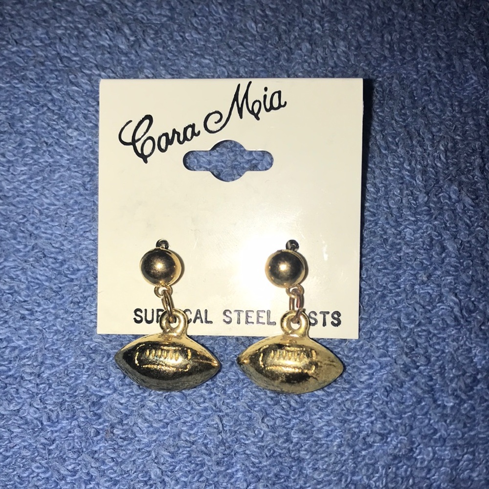 Football Earrings with surgical steel posts
